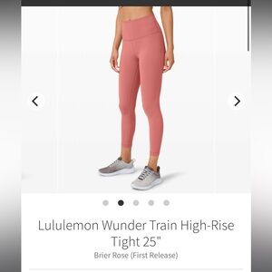 lululemon wunder train leggings in briar rose